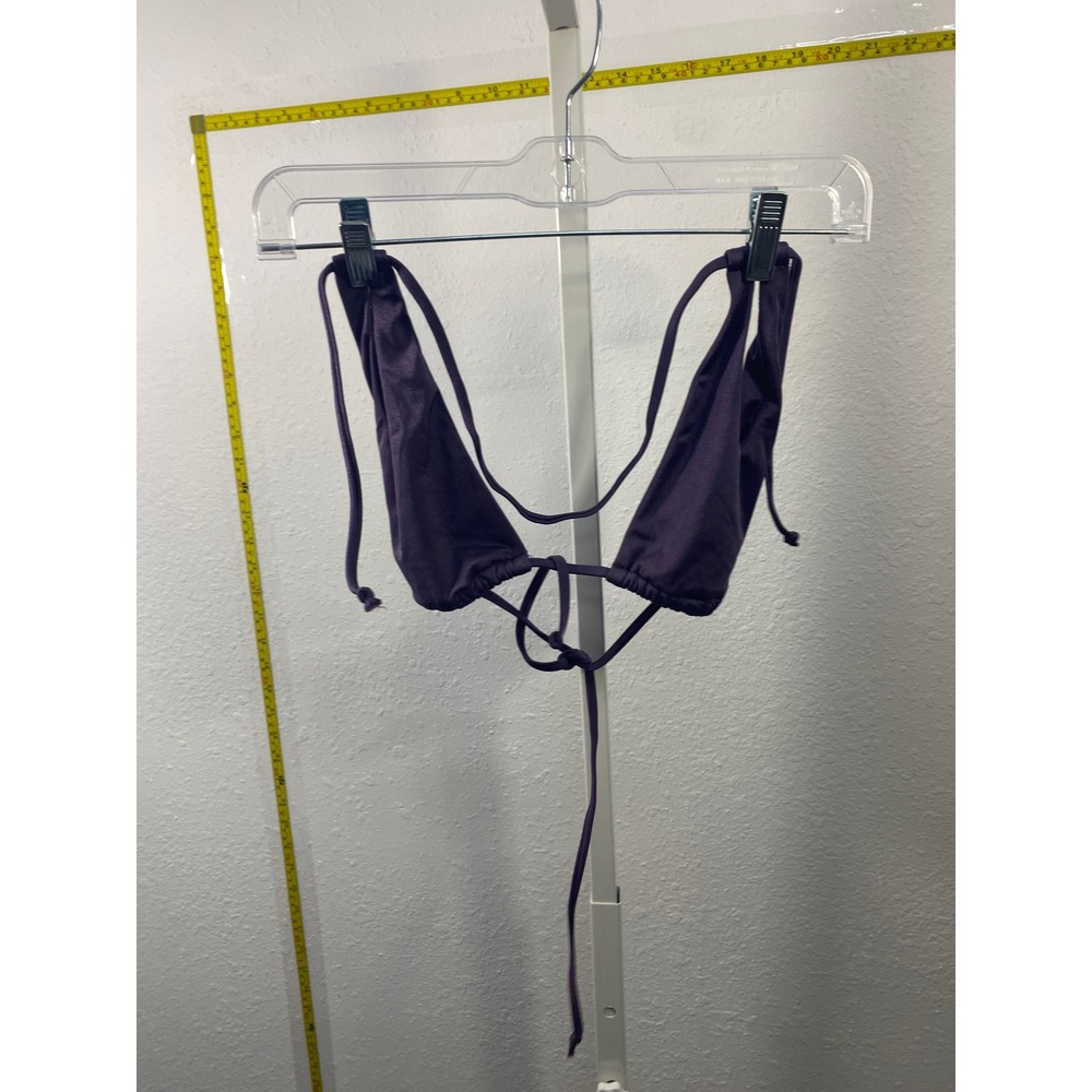 Purple Triangle Bikini Top Adjustable String Tie Back Swimwear Plum Minimalistโ